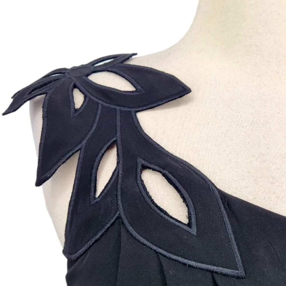Tibi Asymmetrical One Shoulder Dress 3D Applique Motif